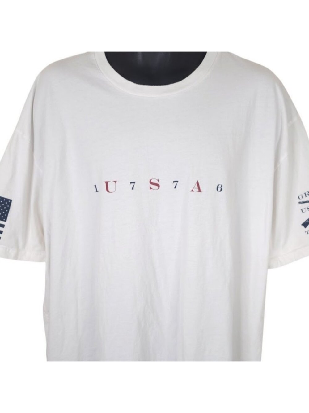 Grunt Style USA T Shirt Mens Size 4XL White American Flag 2nd 1776 Patriotic